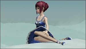 エアリーサマードレス座りポーズ2